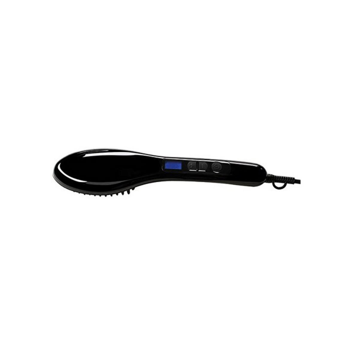 GLÄTTBÜRSTE 2IN1 Schwarz, Keramikbeschichtung, 230°C, Haarstyler, Haarglätter, Stylingbürste, Ionen Technologie, Temperaturregelung, Haarpflege - Schwarz, Kunststoff (7.5/5/29.5cm) - Mia