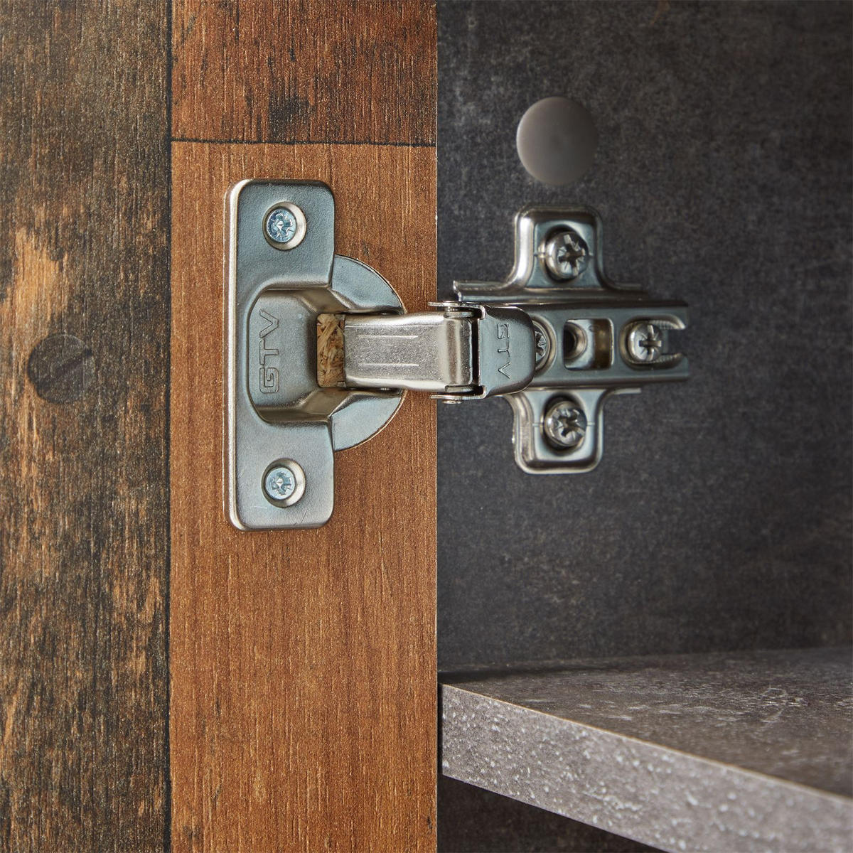 SCHUHSCHRANK LENNIS Old Style/Beton dunkel - Dunkelgrau/Dunkelbraun, Holzwerkstoff (60/70/35cm) - CARO-Möbel