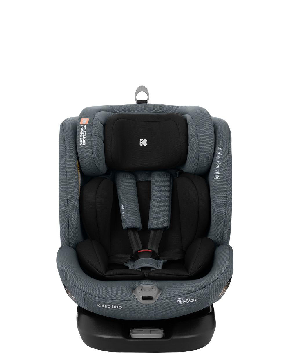 KINDERSITZ i-Moove i-Size grau (40-150cm) Isofix 360-Grad-Drehung Kopfstütze - Grau, Kunststoff (45/59/49cm) - Kikka boo