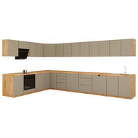 WINKELKÜCHE 380cm x 240cm- Langen KL22-M380 - in Beige/Matt - Beige, Holz (620/212/52cm)