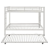 ETAGENBETT mit Ausziehbett Eisenrahmen Weiß - Weiß, Metall (140/200cm) - ComfortXL