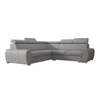 ECKSOFA APOLLO,mit Schlaffunktion und Bettkasten, Farbe: Dunkelgrau, Kunstleder, Ottomane Links - Dunkelgrau, Textil (255/255cm) - O-Sofa