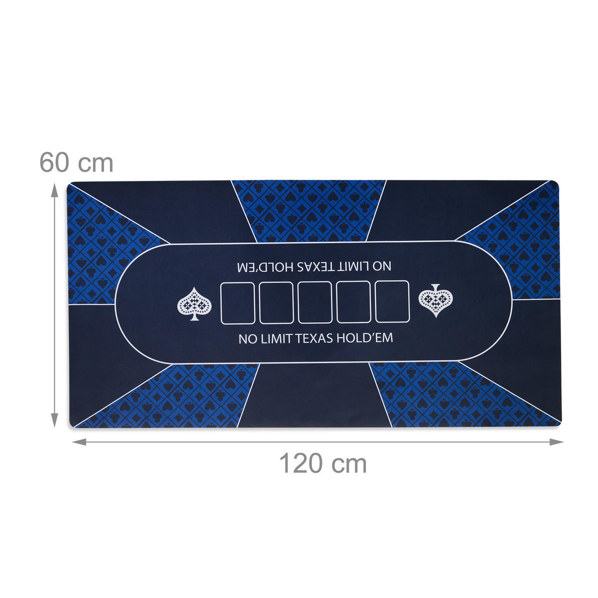 POKERMATTE - Blau, Wellpappe/Kunststoff (120/0.2cm) - Relaxdays