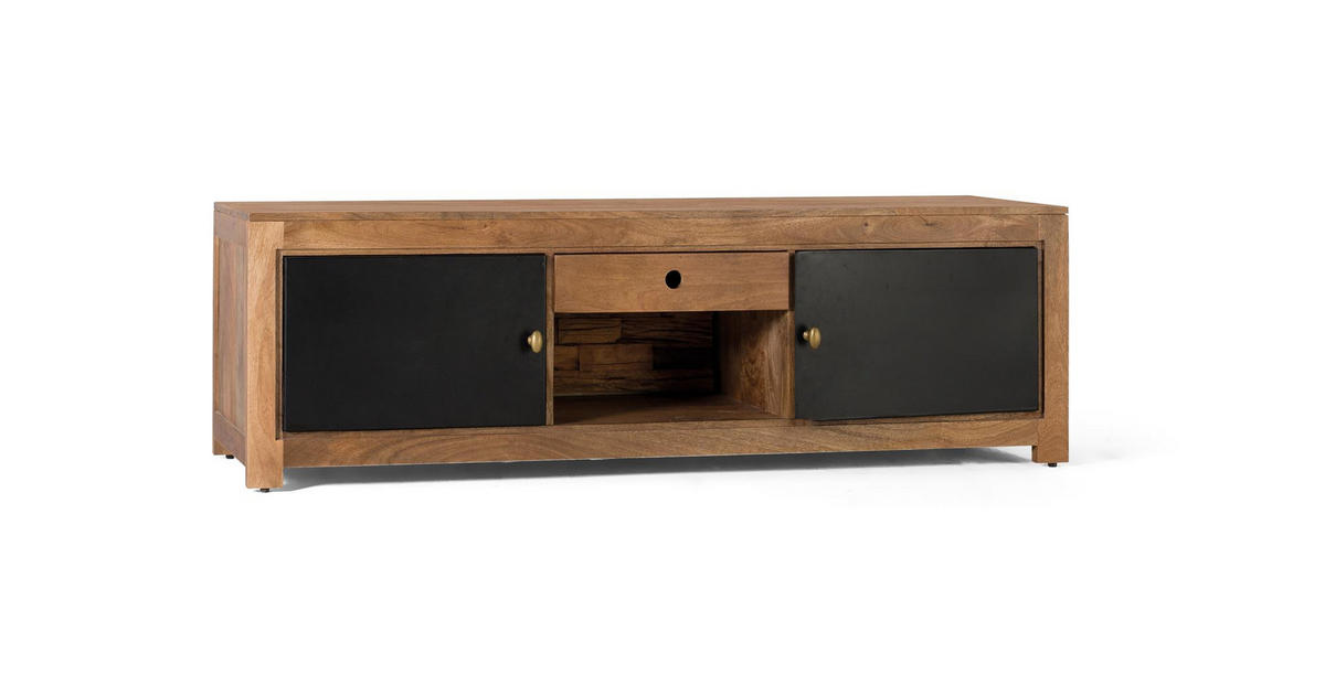 TV-SCHRANK aus Mangoholz und Metall - Braun, Holz (160/50/45cm) - Giner y Colomer