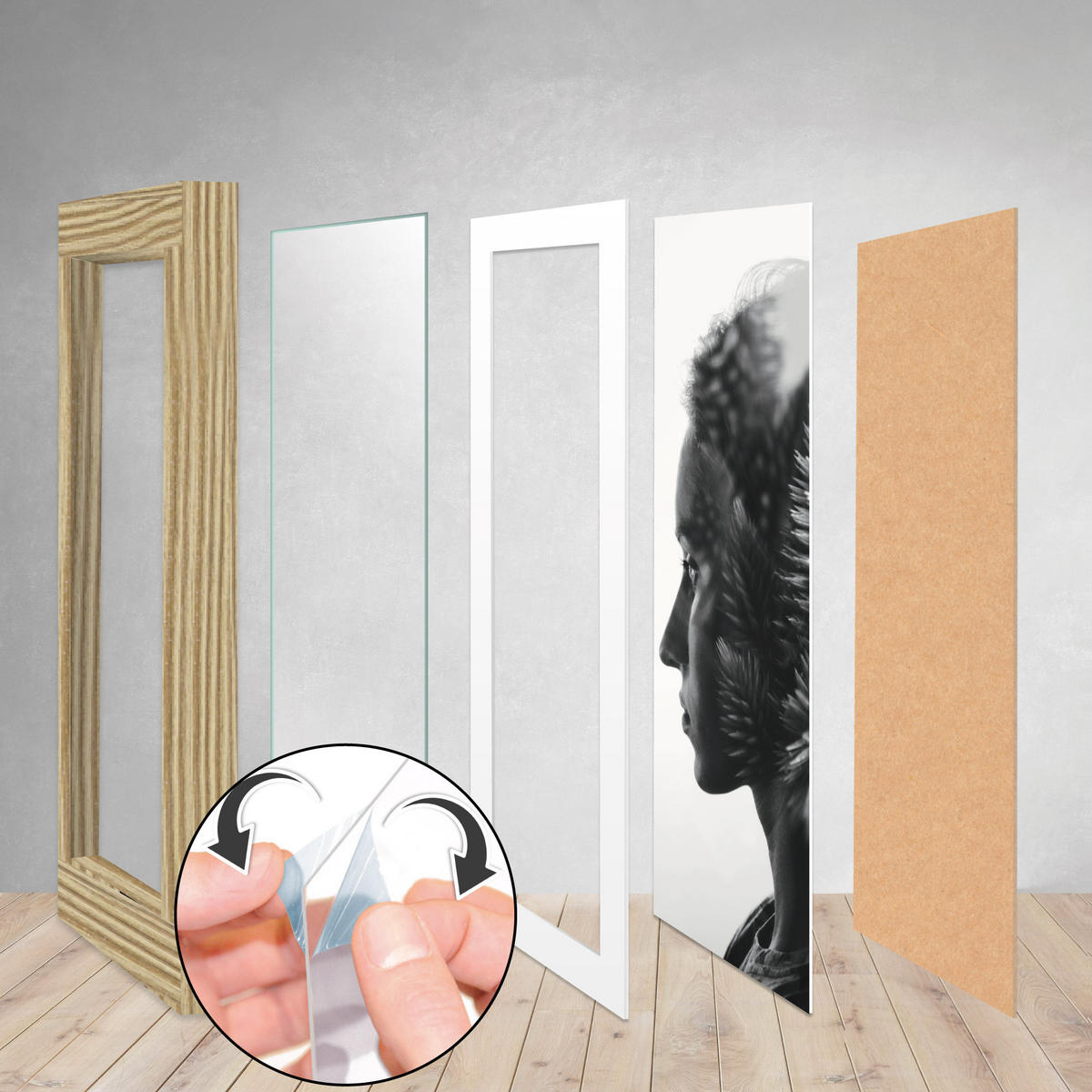 BILDERRAHMEN Emotion MDF Eiche (30tlg) - Eichefarben, Holzwerkstoff (34/2/36cm) - BoMoe