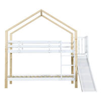 HAUSBETT Natur, Weiß - Ahornfarben/Weiß, Holz/Holzwerkstoff - Raumix