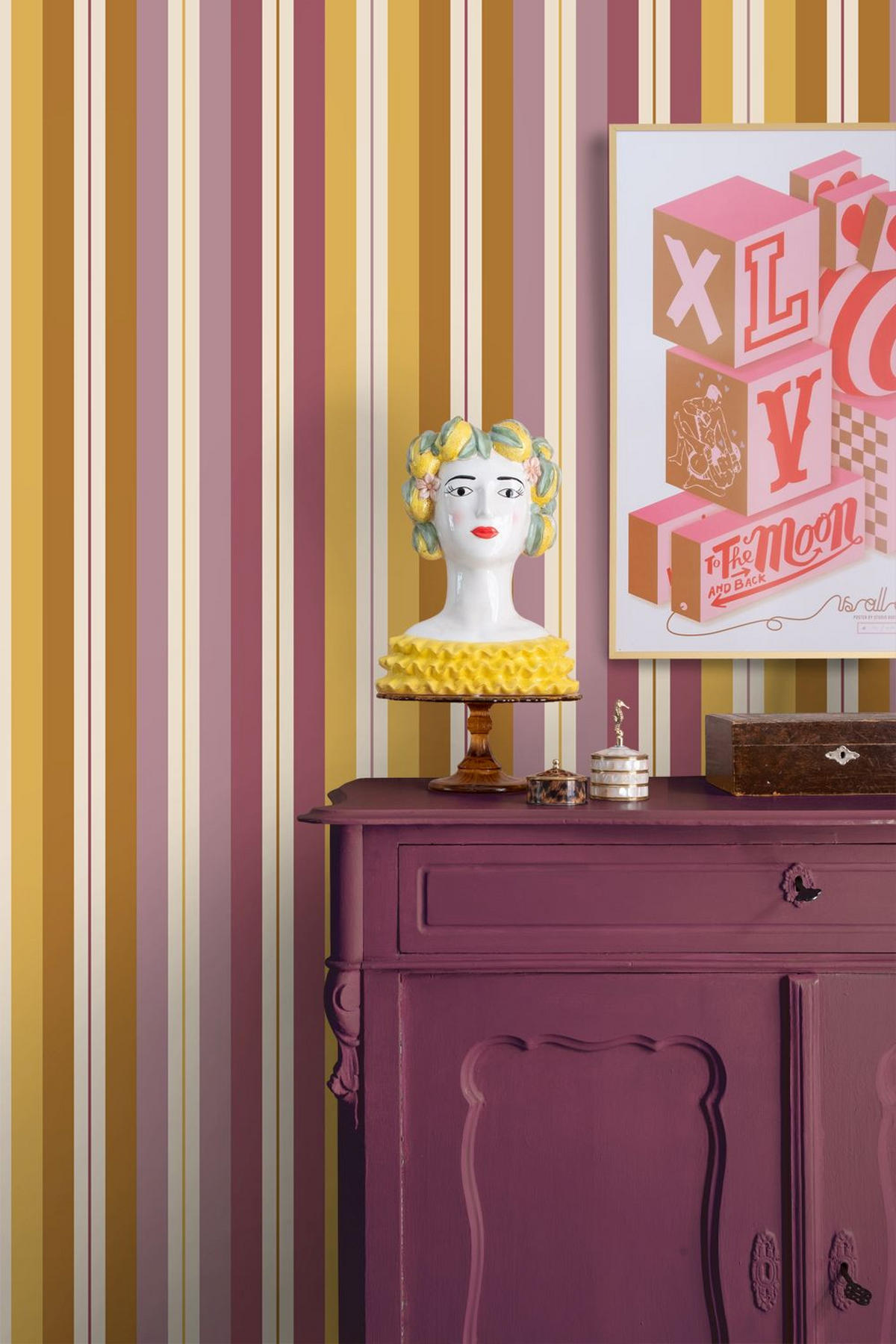 TAPETE Streifen 50 x 900 cm - Lila, Papier (50/900cm) - ESTAhome