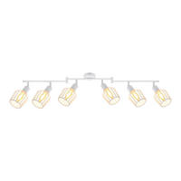 DECKENSTRAHLER Franziska 6-flammig 122/20/10 cm - Weiß, Metall (122/20/10cm) - Nettlife