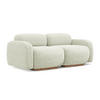 3-SITZER SOFA Chenille Stoff Weiß - Weiß/Braun, Holz/Textil (190/73/95cm) - Makamii
