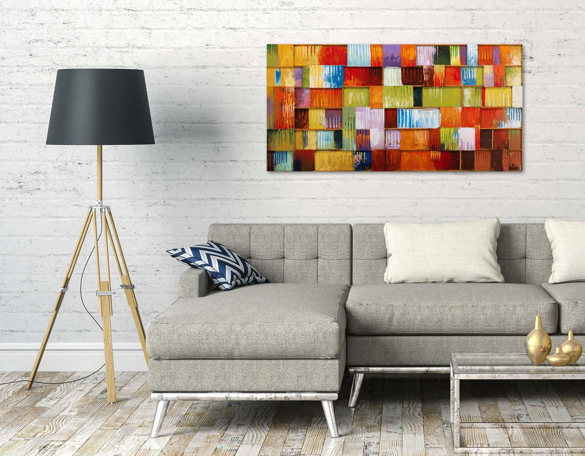 METALLBILD Bunt 120/60 cm - Multicolor, Metall (6.8/60cm) - KUNSTLOFT