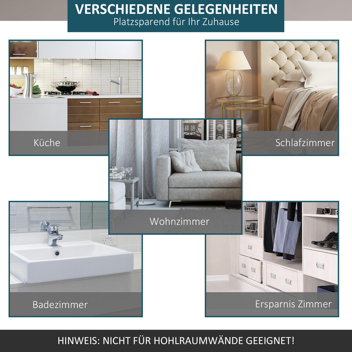 SCHIEBETÜRSYSTEM - Braun, Metall (4/0.6/183cm) - HOMCOM