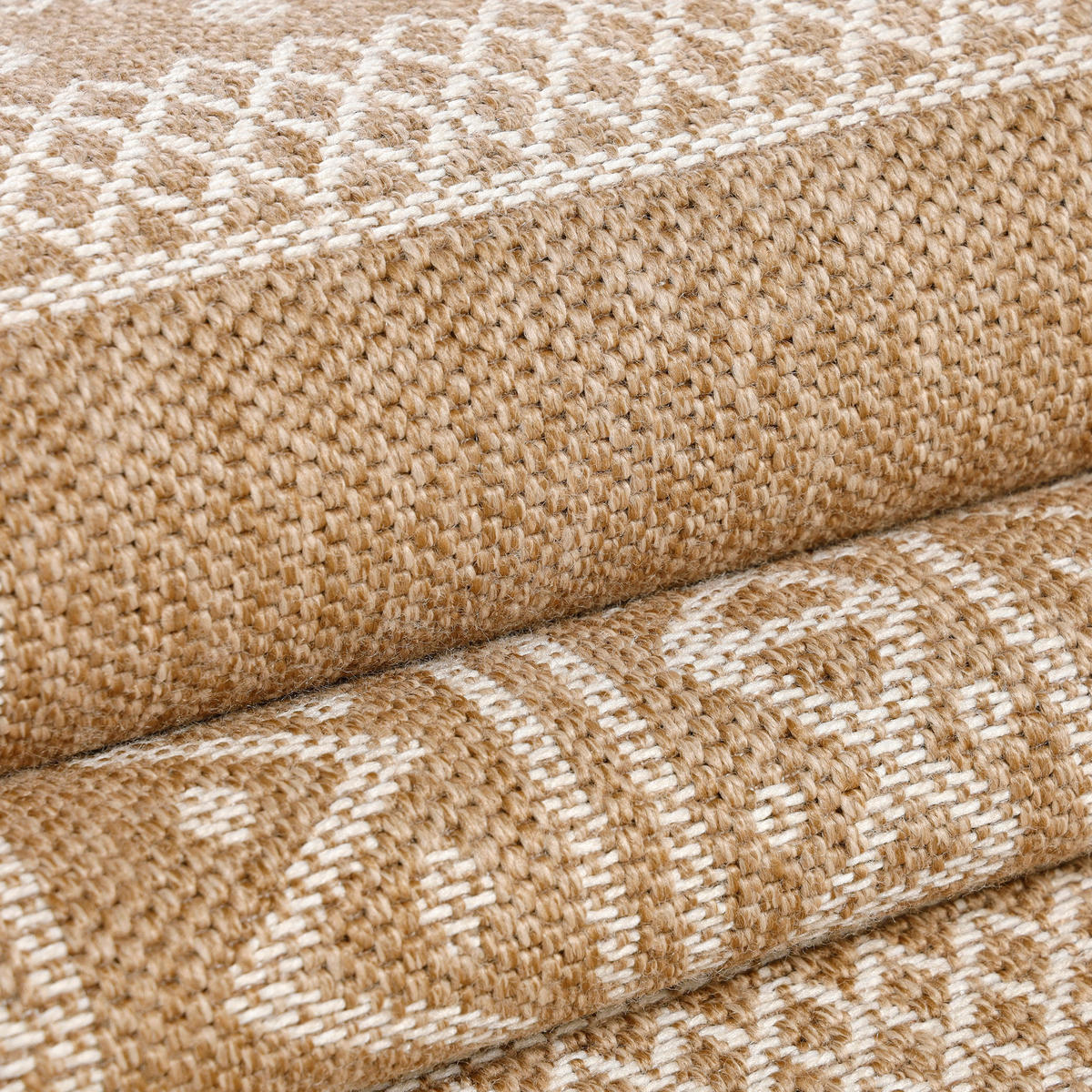 TEPPICH Outdoor Flachgewebe Vintage Polypropylen Terrasse Beige Rechteckig 200x290 - Beige, Textil (200/290cm) - KADIMA DESIGN