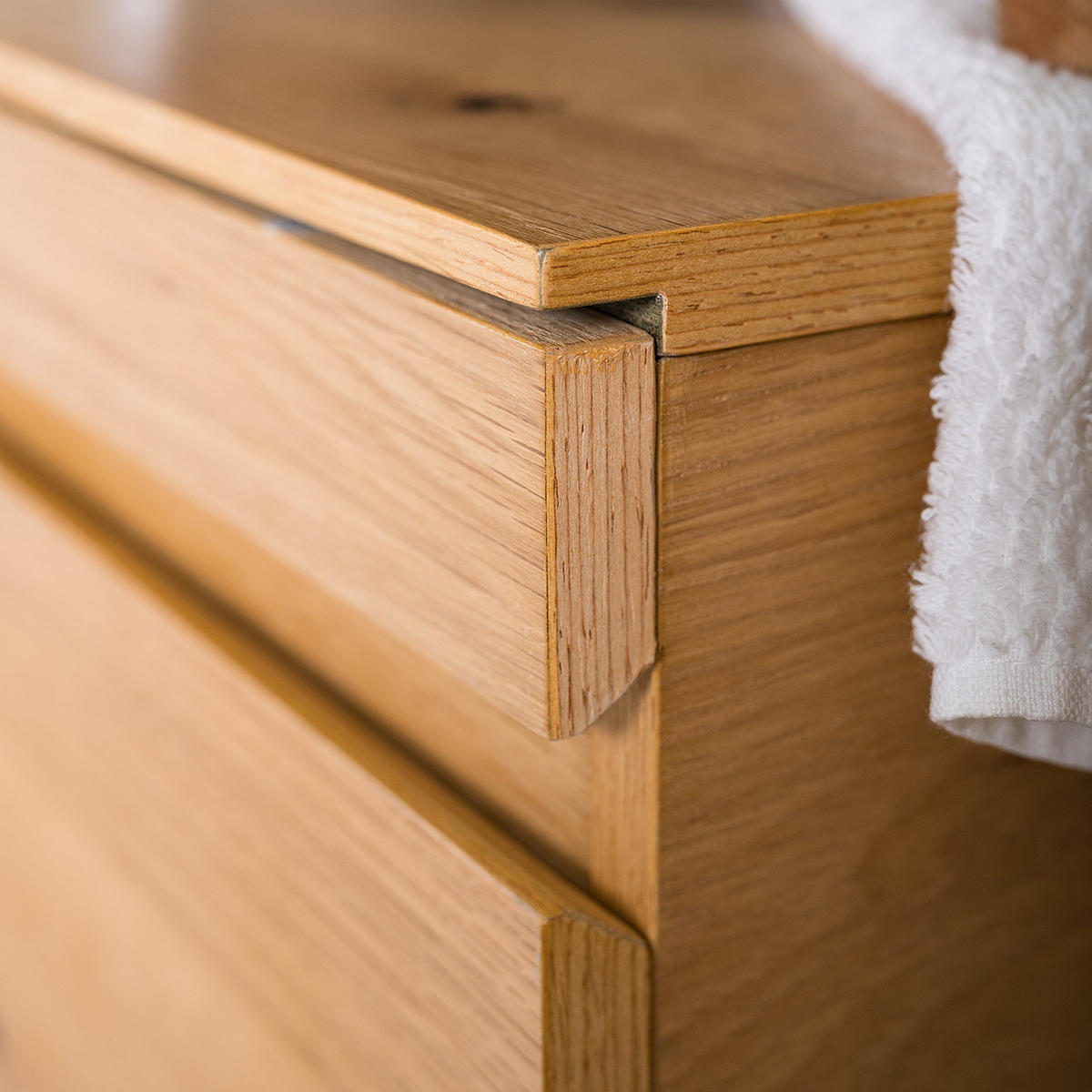 WASCHBECKENUNTERSCHRANK - Echtholzfurnier / Eisen, Eiche / Schwarz - Eichefarben, Holzwerkstoff (80/57/30cm) - home24