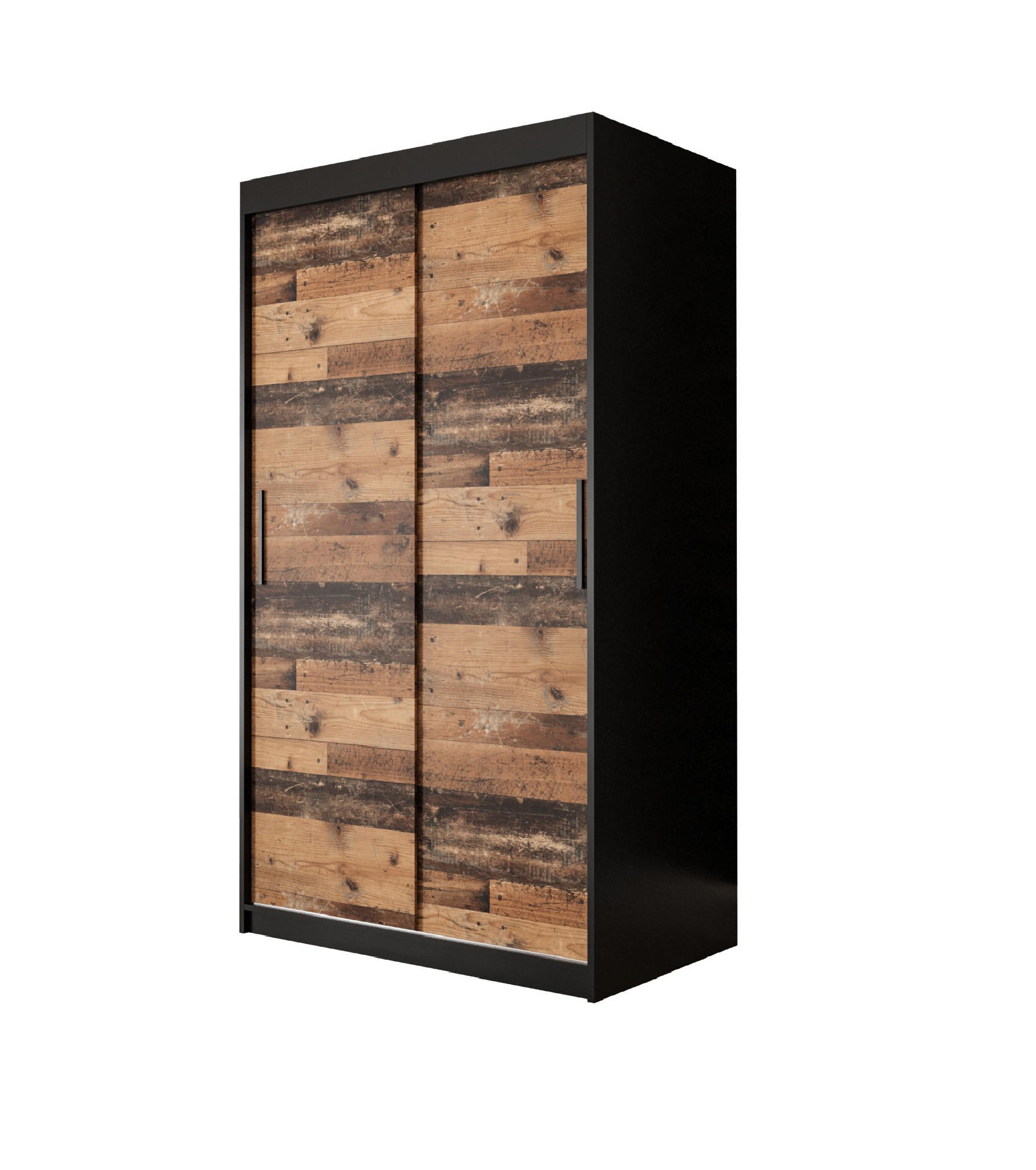 SCHWEBETÜRENSCHRANK 200/100/62 2-türig - Eichefarben/Schwarz, Holz/Kunststoff (100/200/62cm) - MÖBEL KRYSPOL