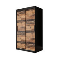 SCHWEBETÜRENSCHRANK 200/100/62 2-türig - Eichefarben/Schwarz, Holz/Kunststoff (100/200/62cm) - MÖBEL KRYSPOL
