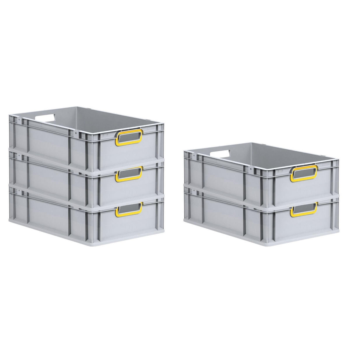 EUROBOX Nextgen Color 17x40x60cm 34 Liter Griffe Gelb Offen - Gelb, Kunststoff (40/17/60cm) - PROREGAL