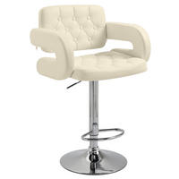 BARHOCKER DE-14778 360° schwenkbar & höhenverstellbar mit Armlehnen Weiß - Weiß, Metall (50/113/61cm) - ComfortXL