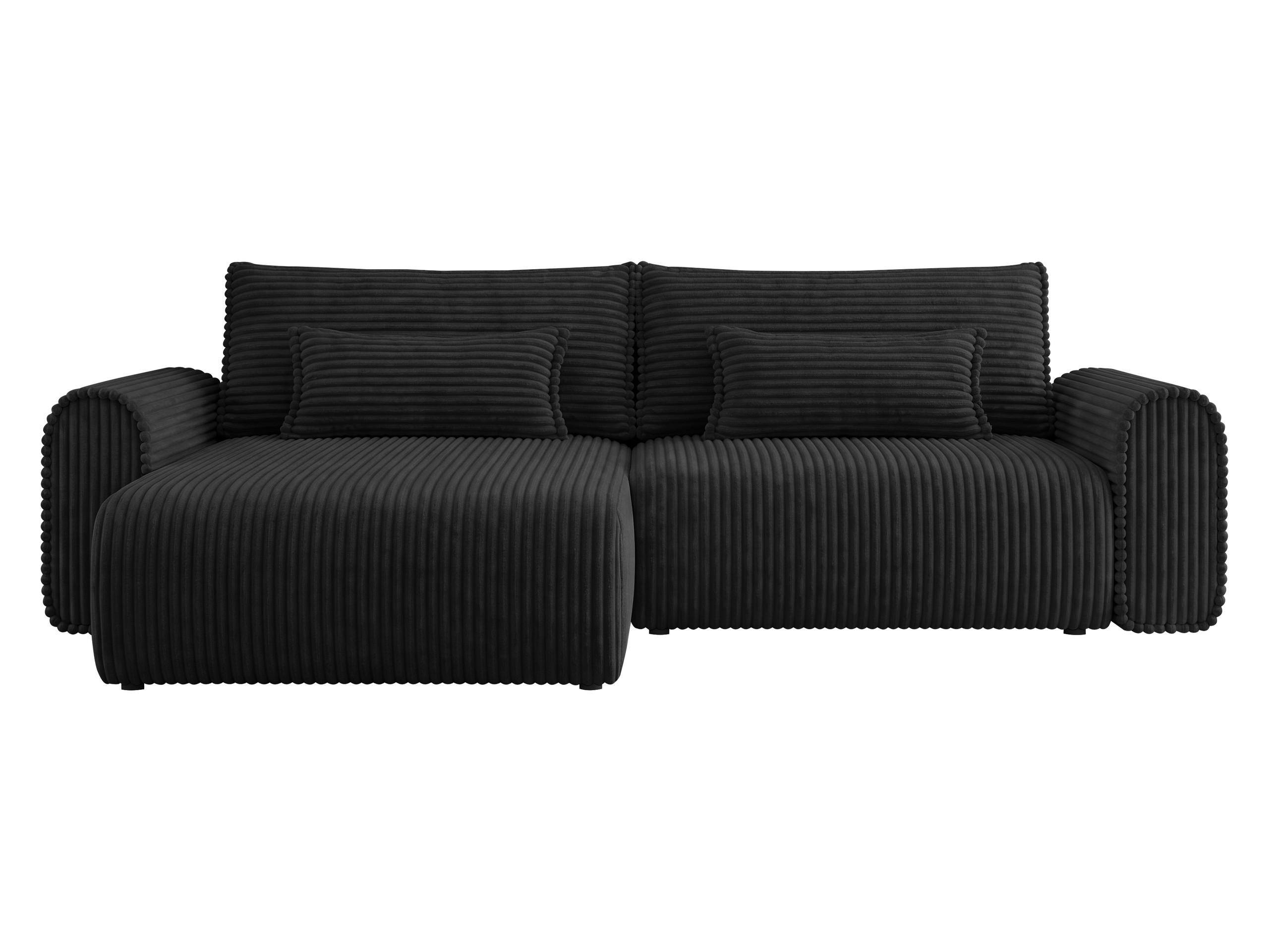 ECKSOFA Surles Cord - Schwarz, Holz/Kunststoff (245/145cm) - MIRJAN24