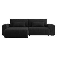 ECKSOFA Surles Cord - Schwarz, Holz/Kunststoff (245/145cm) - MIRJAN24