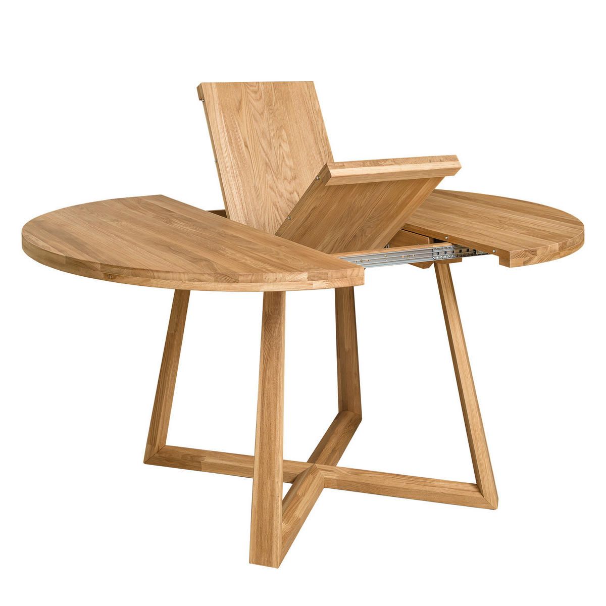 ESSTISCH - Eiche massiv - Eichefarben/Braun, Holz (120/120/75cm) - home24