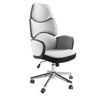 CHEFSESSEL Grau Weiß Stahl 64/69/118 cm - Edelstahlfarben/Weiß, Textil (64/118/69cm) - ANGEL CERDA