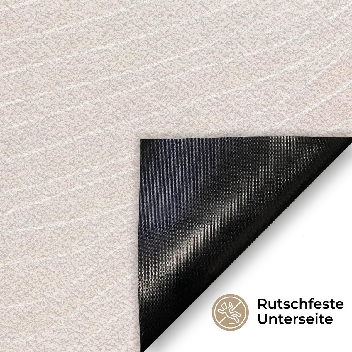 FUSSMATTE Wellenlinien - Luftströme - Harmonisch 90x60 cm - Beige, Kunststoff (90/0.4cm) - MuchoWow