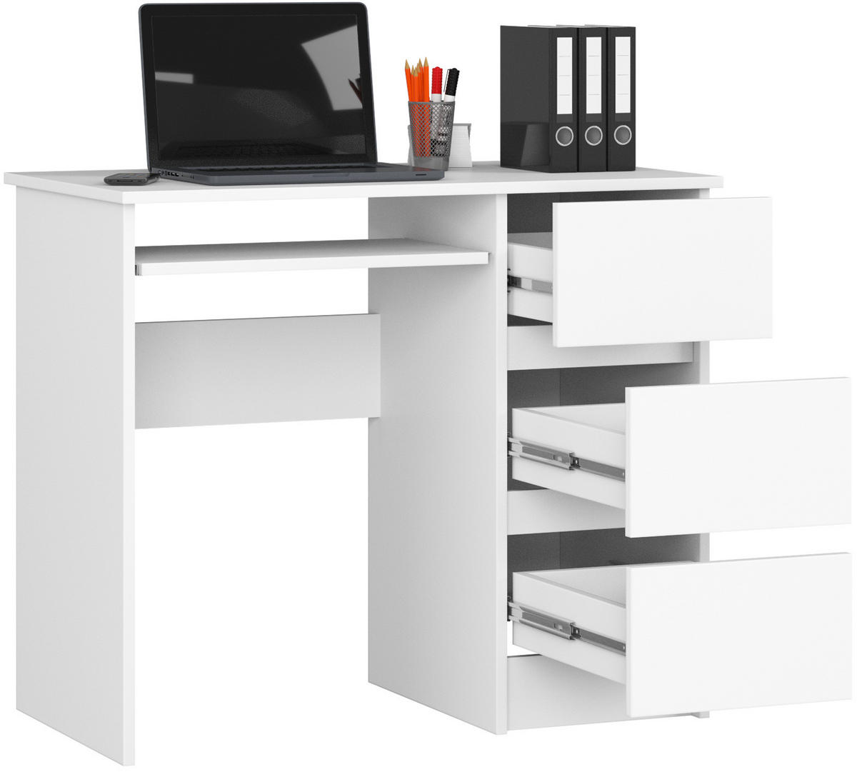 SCHREIBTISCH Weiß 90x50x77 cm - Weiß, Holzwerkstoff (50/90/77cm) - Akord