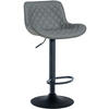 BARHOCKER Lederlook grau - Schwarz/Grau, Textil/Metall (48/81/54cm) - CLP