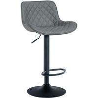 BARHOCKER Lederlook grau - Schwarz/Grau, Textil/Metall (48/81/54cm) - CLP