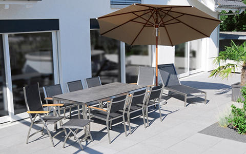 Essbereich outdoor in dunkelgrau von Zebra