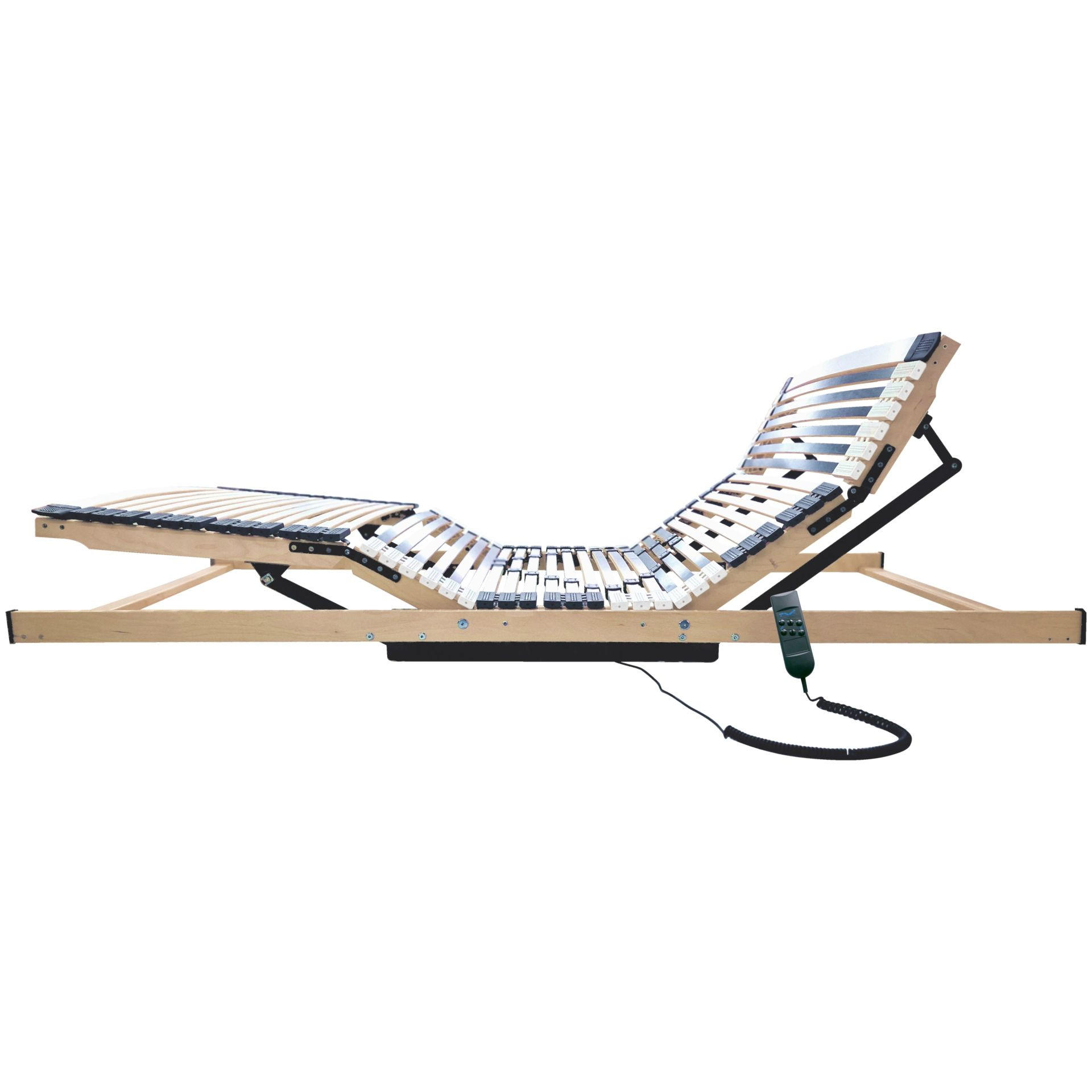 ELEKTRISCHER Lattenrost 44 Leisten 140x200cm 8,5 cm Hoch 7-Zonen bis 300 kg - Weiß/Naturfarben, Holz (140/200cm) - Matratzen Perfekt