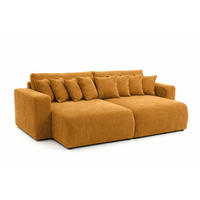 SCHLAFSOFA, Cordstoff Poso, Senffarbe, PIANO DOUBLE - Gelb, Holz (246/83/145cm) - Kaiser Möbel
