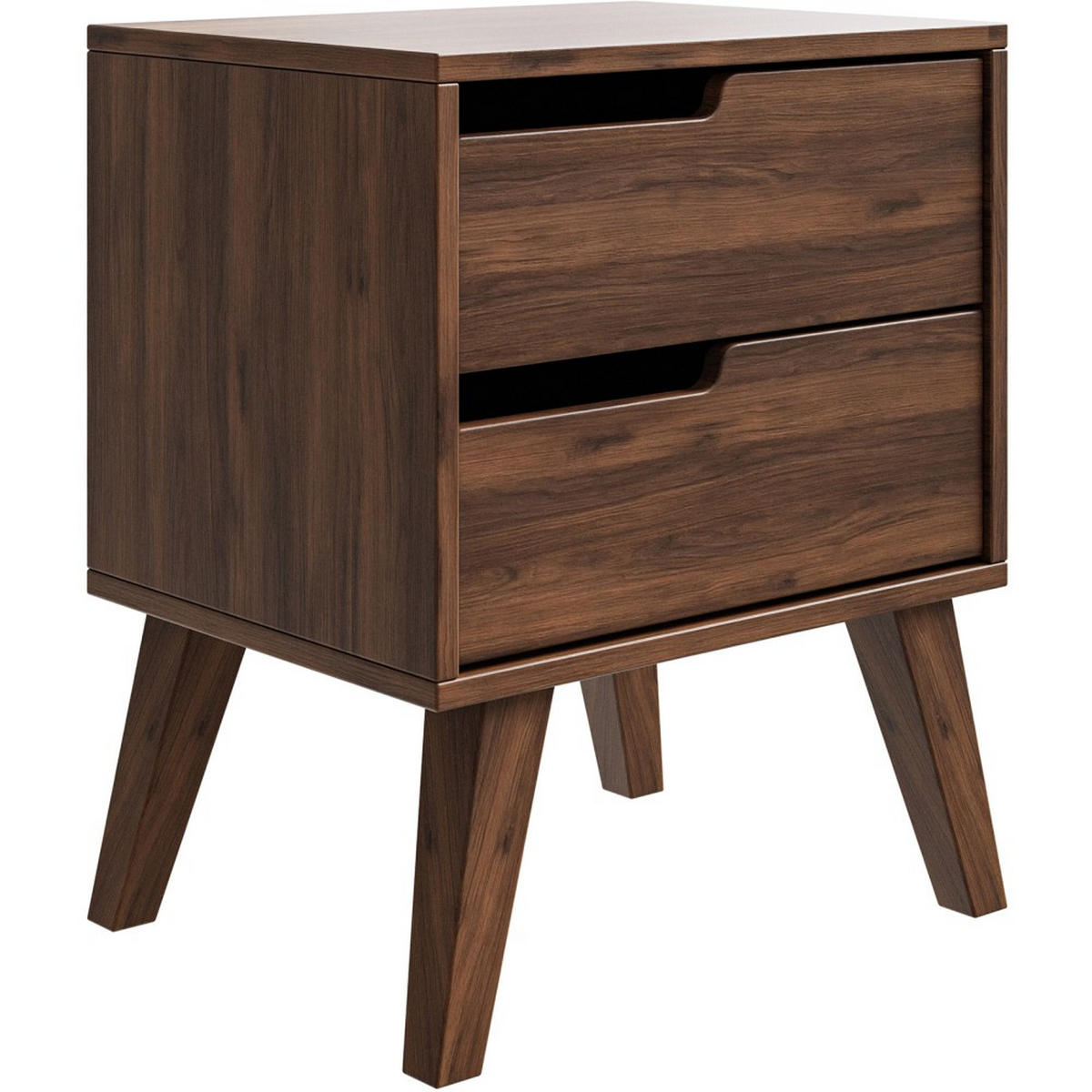 NACHTTISCH Norel mit 2 Schubladen, Links, Walnuss - Walnussfarben, Holz/Holzwerkstoff (45/55/35cm) - Beautysofa