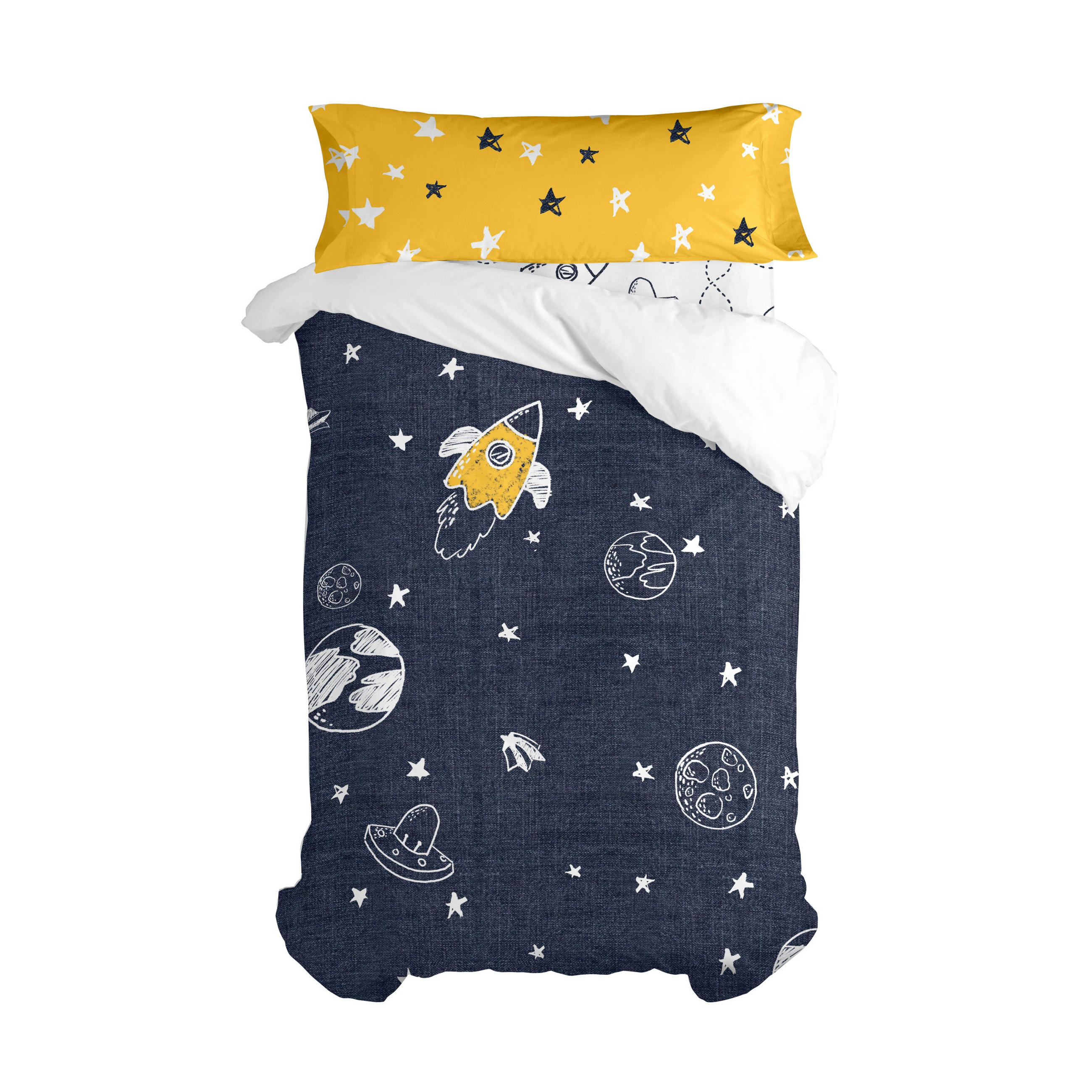 BETTBEZUG 2er-Set teiliges starspace 135/140x200 cm (standardgrösse) mehrfarbig - Multicolor, Textil (140/200cm) - Happy Friday