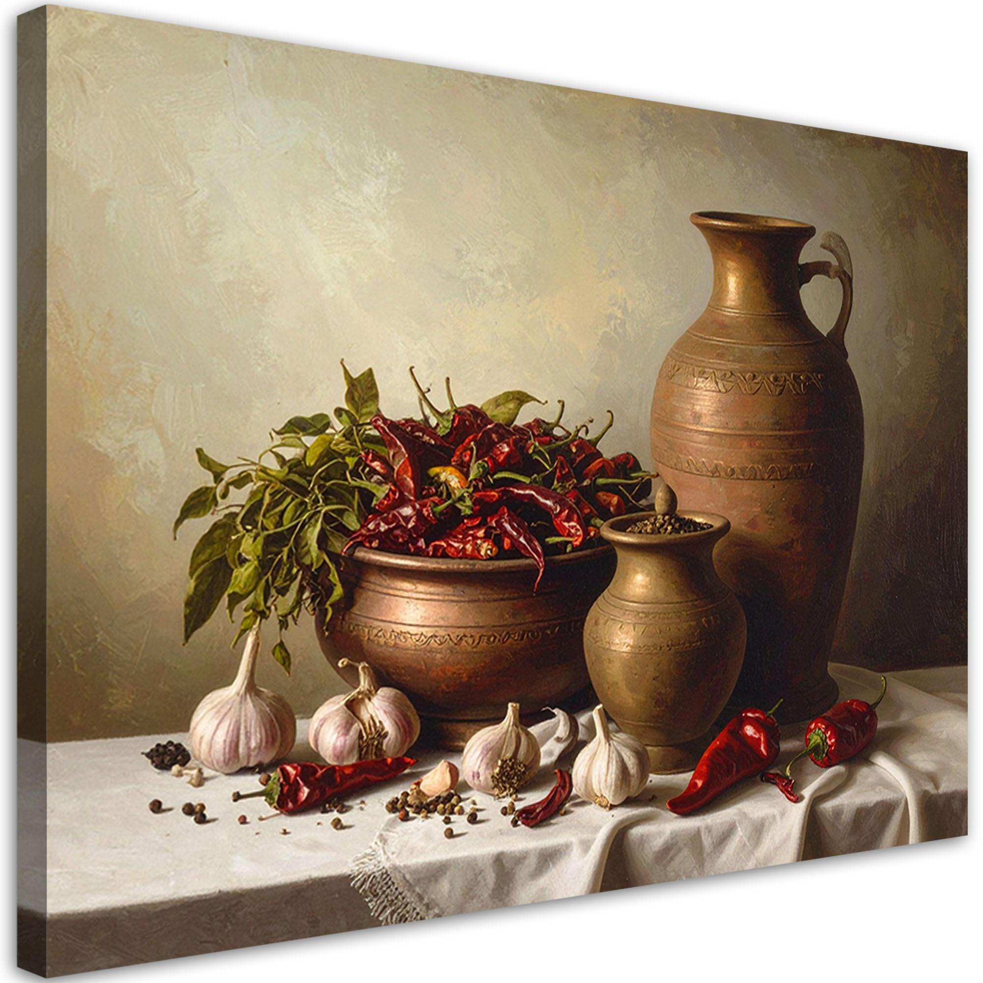 LEINWANDBILD Essen & Trinken 60x40cm - Beige, Textil (60/40cm) - Feeby