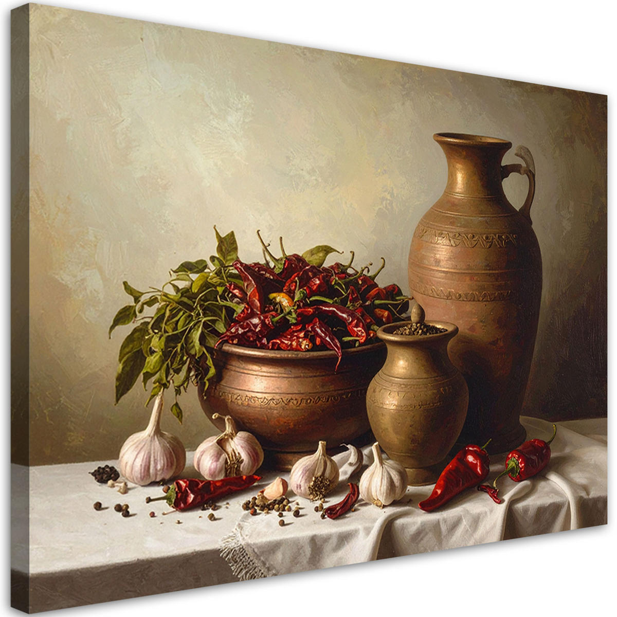 LEINWANDBILD Essen & Trinken 60x40cm - Beige, Textil (60/40cm) - Feeby