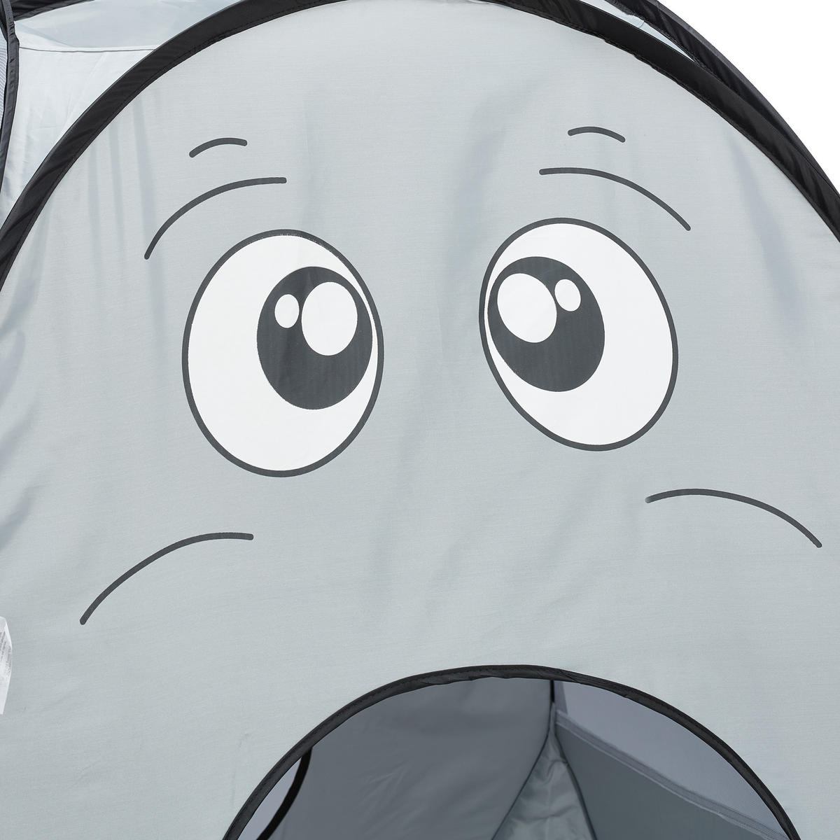 SPIELZELT Grau Pop-Up Elefant - Grau, Textil/Metall (155/200cm) - Relaxdays