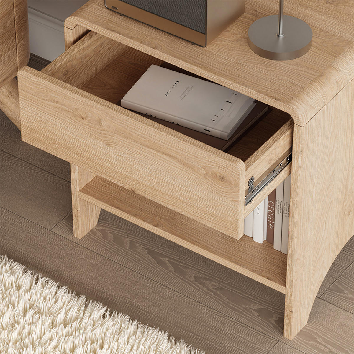 NACHTTISCH Oaki Eiche 2er Set - Eichefarben, Holzwerkstoff (47/50/39cm) - Vicco