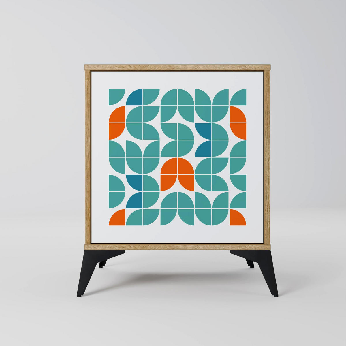 SIDEBOARD BE THE CHANGE, Eichefarben, 57,5x42x57,5 cm, Ohne Füße - Eichefarben/Multicolor, Holzwerkstoff (57.5/57.5/42cm) - SpaceRebels