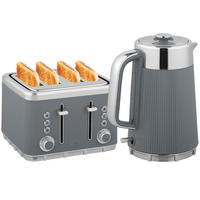 TOASTER mit Wasserkocher DE-07928 Grau - Grau, Metall (15.5/25.5/21.2cm) - ComfortXL