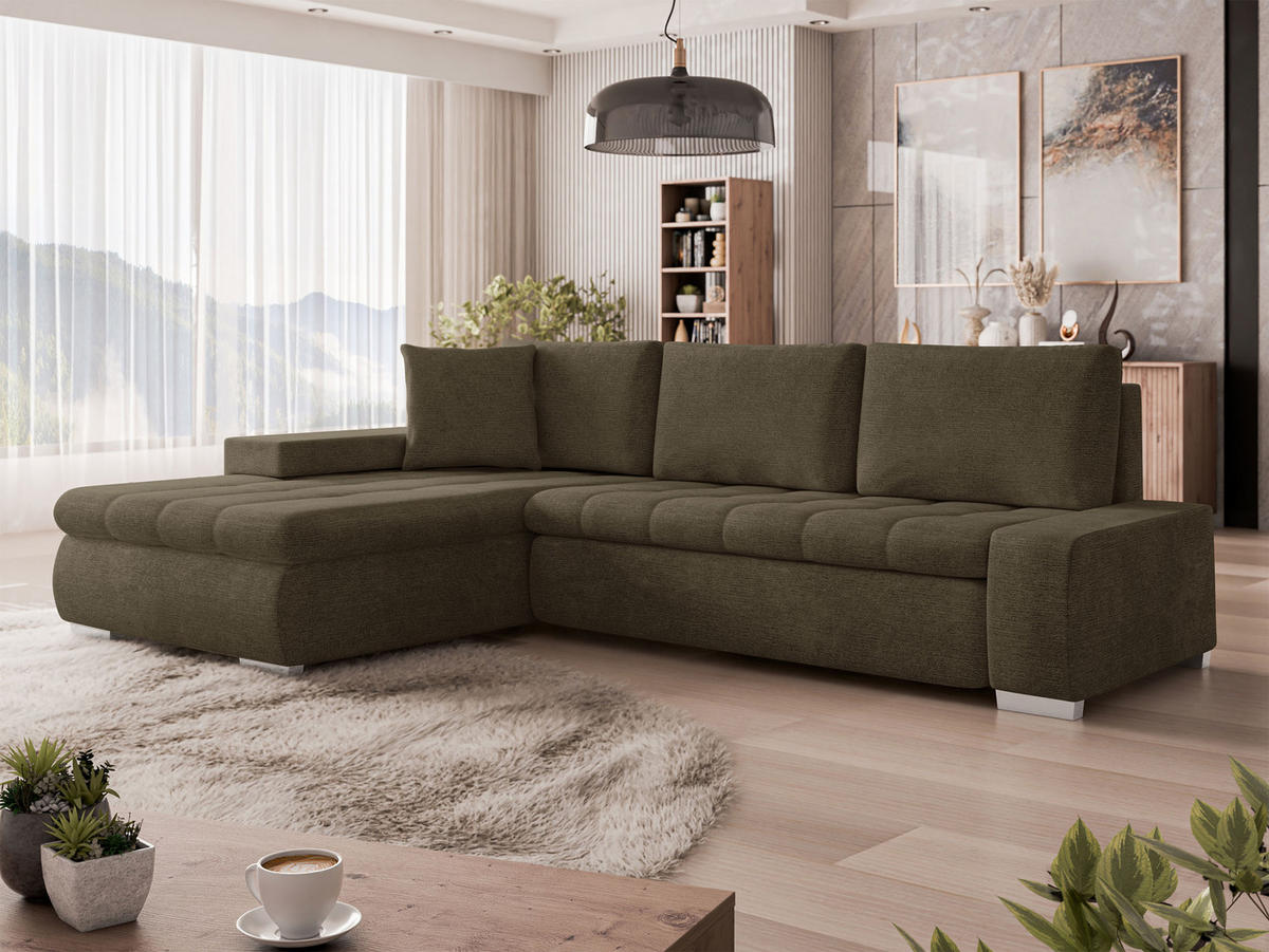ECKSOFA Orkan Mini - Bronzefarben, Holz/Textil (265/185cm) - MIRJAN24