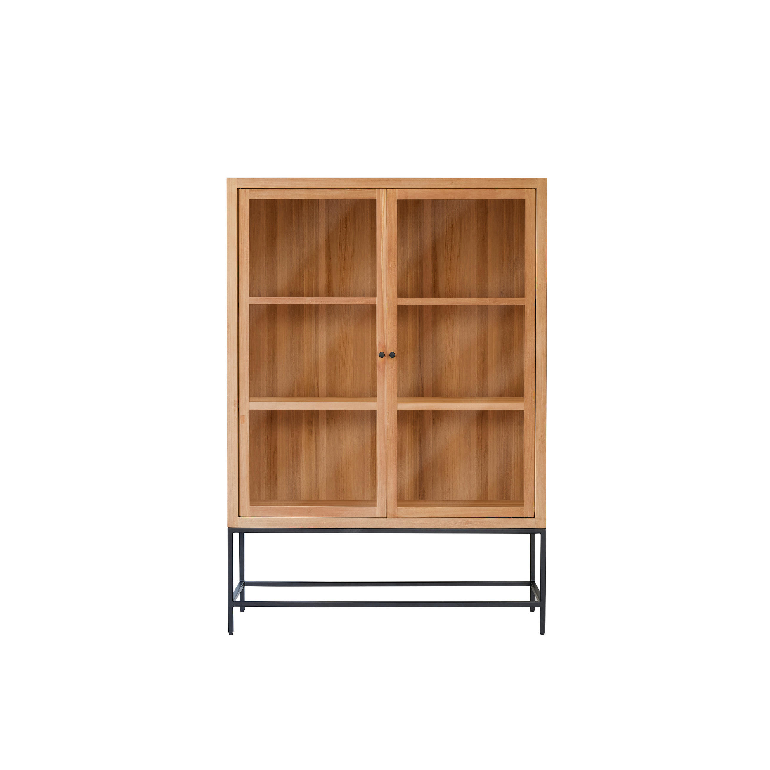 Tikamoon Vitrinenschrank Natur 120x173x45 cm