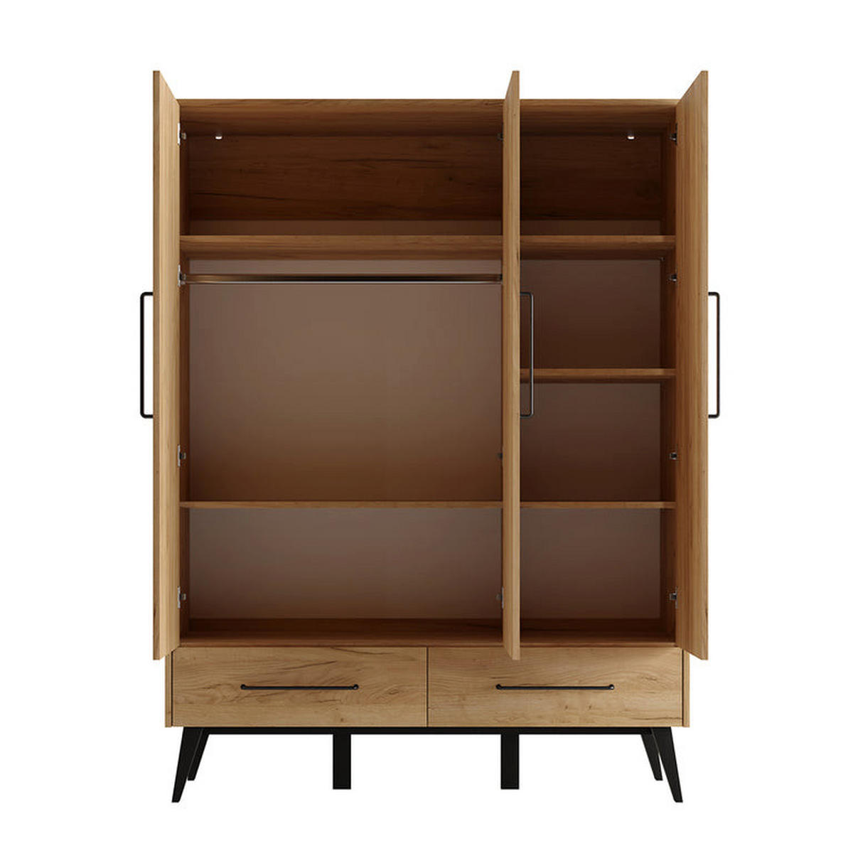 SKRIŇA 3 dvere Retro Drevo - hnedá, kompozitné drevo (148.9/199.6/52.4cm) - Petits-meubles
