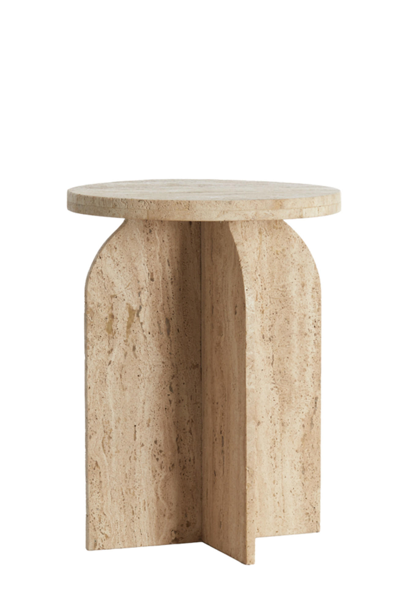 BEISTELLTISCH Otinia Braun Ø41/56 cm - Beige, Stein (41/41/56cm) - Light & Living