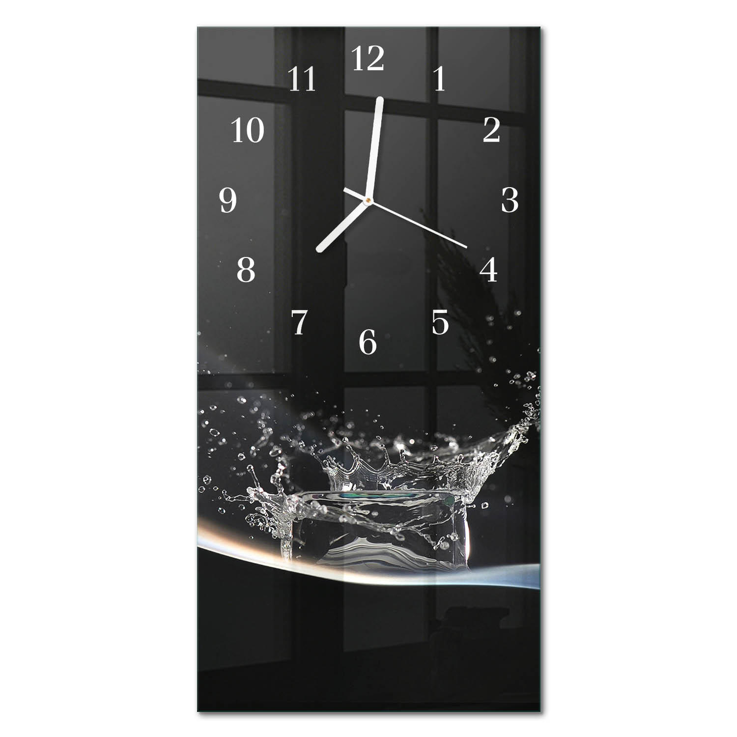 WANDUHR 30x60 cm - Weinfass - Schwarz, Glas (30/60/0.4cm) - TULUP