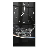 WANDUHR 30x60 cm - Weinfass - Schwarz, Glas (30/60/0.4cm) - TULUP