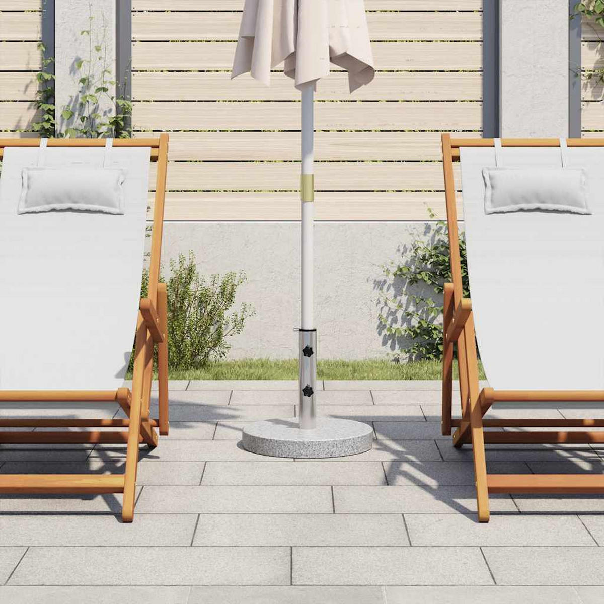 SONNENSCHIRMSTÄNDER Granit Rund 20 Kg - Grau, Stein (40/40cm) - vidaXL