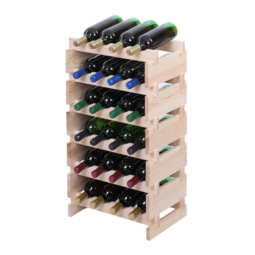 WEINREGAL VINOTECA FLEX PRO HxBxT 79x46x28cm 24 Flaschen auf 6 Ebenen Natur unbehandelt - Naturfarben, Holz (46/79/28cm) - PROREGAL