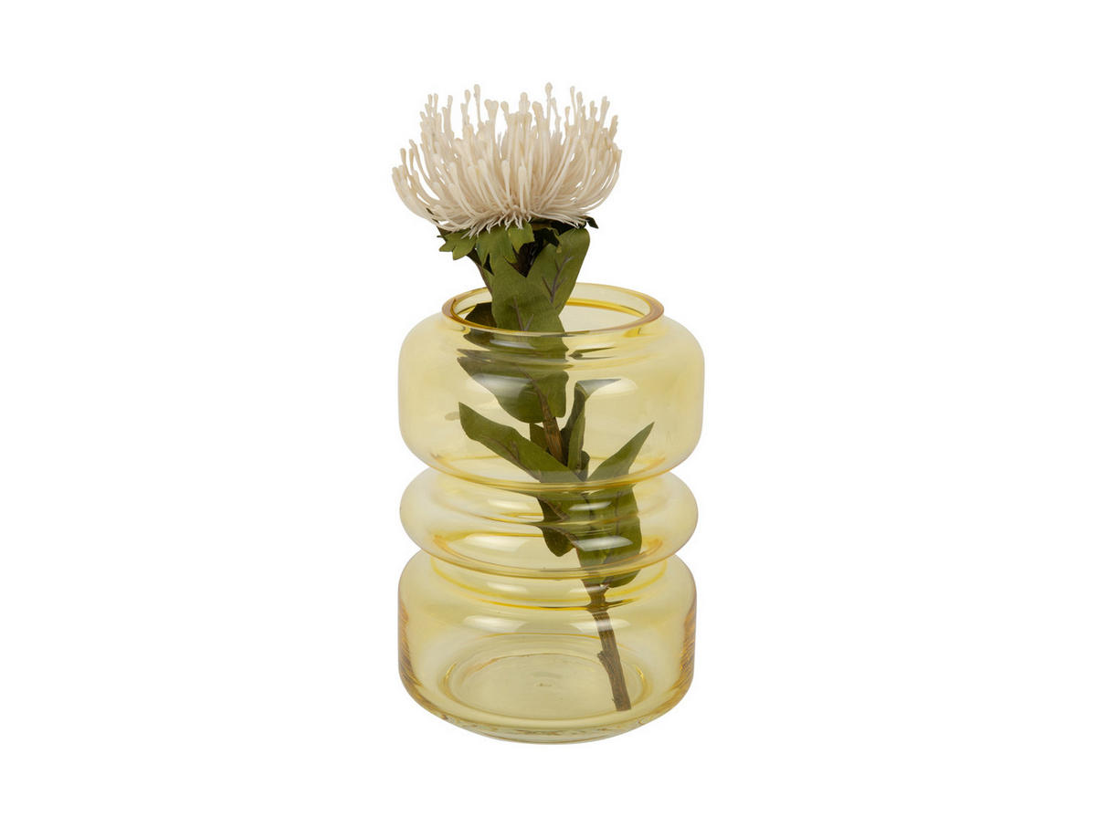 VASE Maravillo Gelb 14.5/14.5/20 cm - Gelb, Glas (20cm) - Present Time