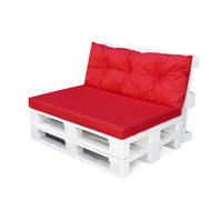 PALETTENKISSEN 120/80/10 cm, in ROT, für 2 Personen, mit Rückenteil - Rot, Naturmaterialien (120/10/80cm) - Best for Kids